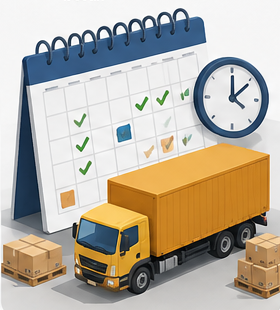Ilustrasi jadwal trucking yang disesuaikan dengan kebutuhan pengiriman